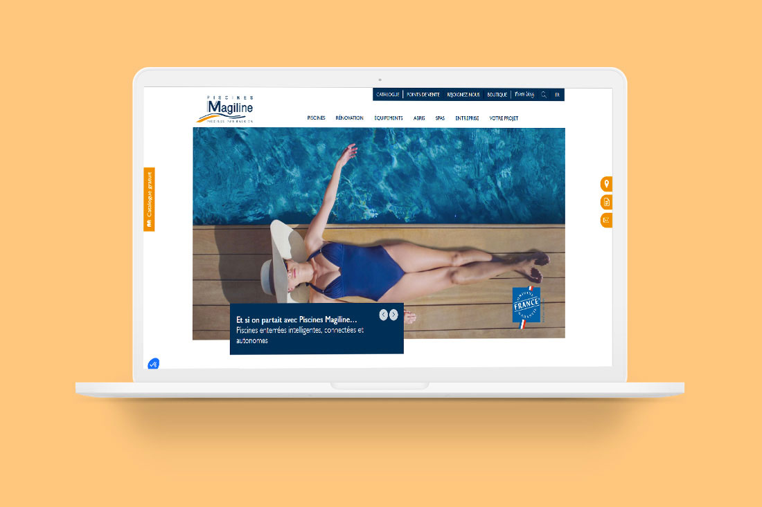 Maquette du site internet - Piscines Magiline